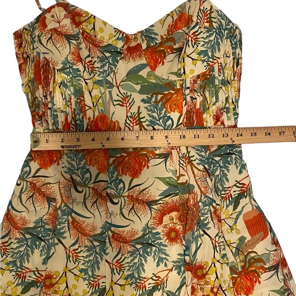 HUTCH X ANTHROPOLOGIE Corset Mixed Floral Leopard Print Maxi Dress Size 6 VGUC - Picture 9 of 9